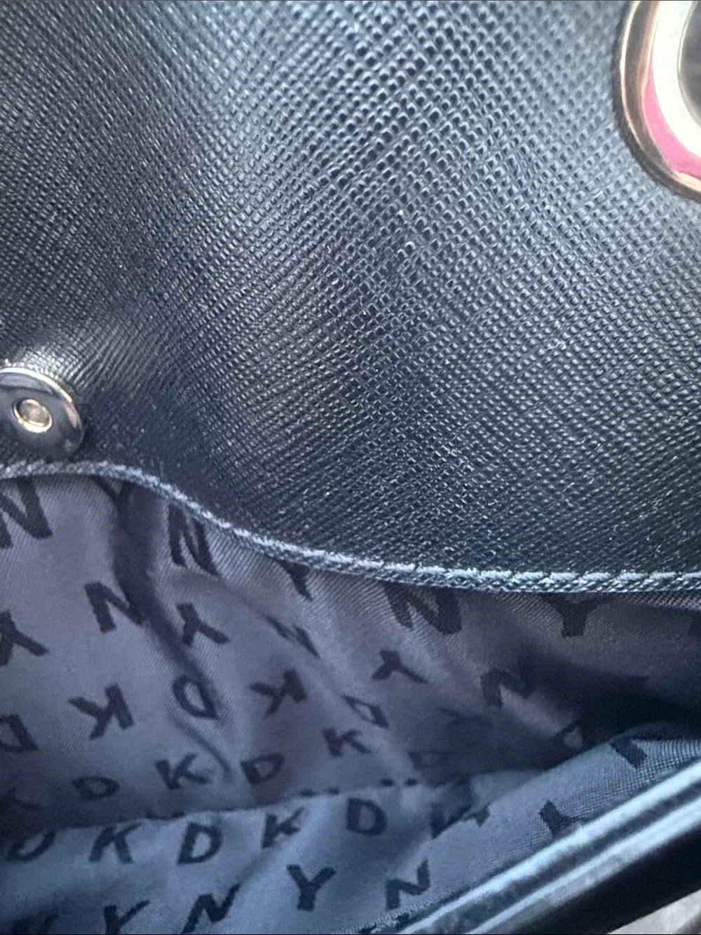 DKNY Black Shoulder Bag with Chain-Strap Accents